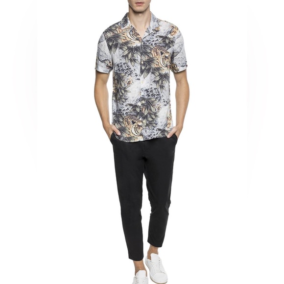All Saints 'CHOKAI' PRINTED Tiger SHIRT - Picture 1 of 7